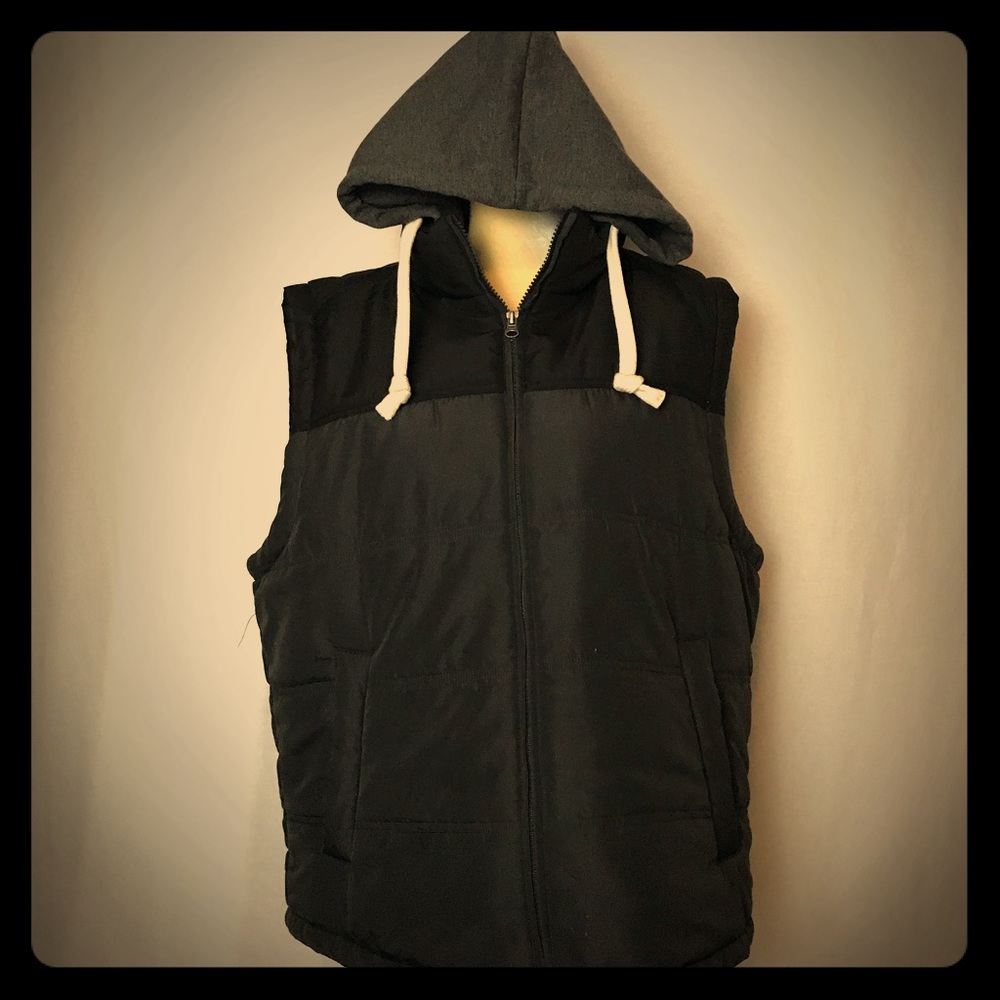 Ruff Hewn men hooded puff vest jacket size L